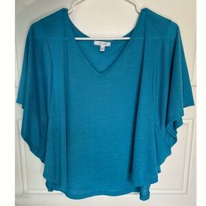 dELiA*s circle blouse top, blue (size L)